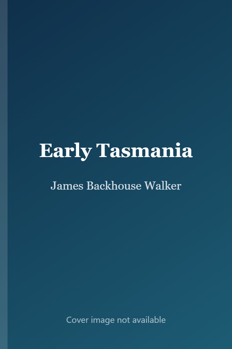 Early Tasmania cover