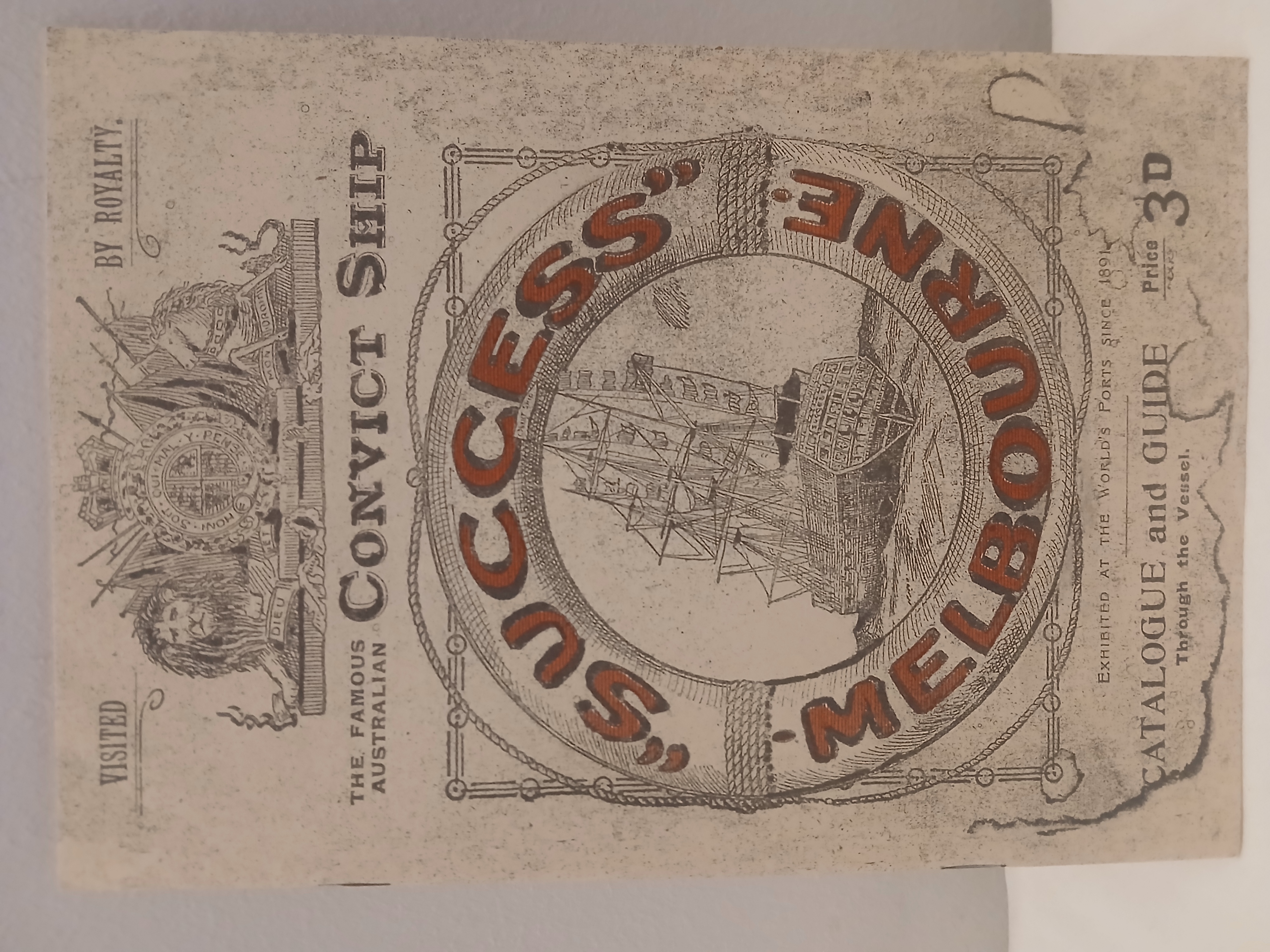The famous Australian convict ship "Success" cover