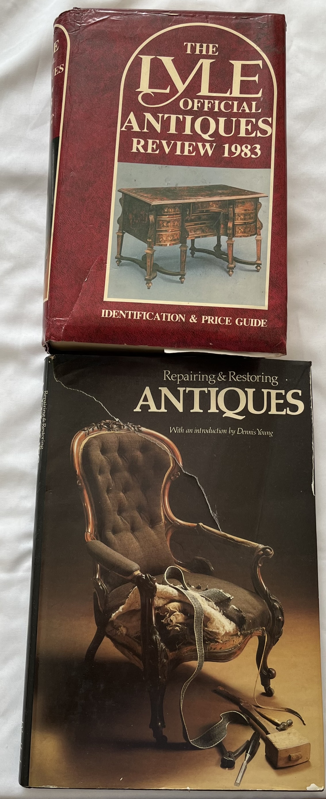 Antiques Books x2 Repairing & Restoring Antiques + Lyle Official Review 1983 cover